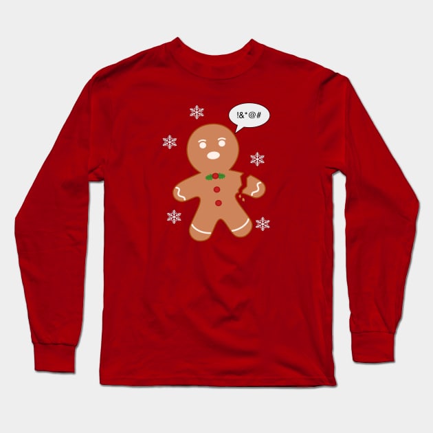 Broken Gingerbread Man Long Sleeve T-Shirt by djhyman